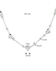 zilver gerhodineerd collier hartjes 36 + 3 cm 1332808