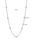 zilver gerhodineerd collier bolletjes 2,5 mm 80 cm 1332810