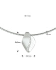 zilver gerhodineerd collier zirkonia poli/mat 42 + 3 cm 1332832