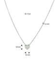 zilver gerhodineerd collier hart zirkonia 41 + 4 cm 1332838