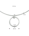 zilver gerhodineerd collier rondjes 42 + 3 cm 1332870