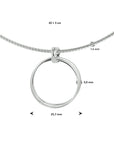 zilver gerhodineerd collier rondjes 42 + 3 cm 1332872