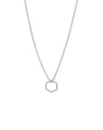 zilver gerhodineerd collier zeshoek 40 - 42 - 44 cm 1333028