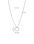 zilver gerhodineerd collier zeshoek 40 - 42 - 44 cm 1333028