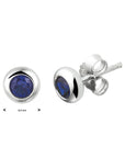 Zilver Gerhodineerd Oorknoppen Blauw Zirkonia 1333030