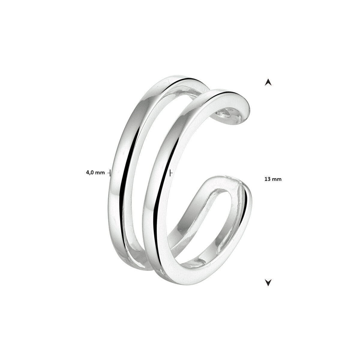 Zilver Gerhodineerd Earcuff 1333035