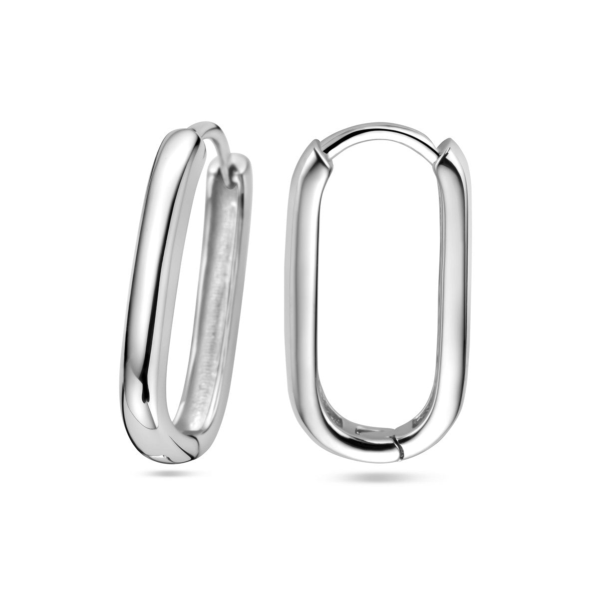 Zilver Gerhodineerd Klapoorringen Paperclip 1333188