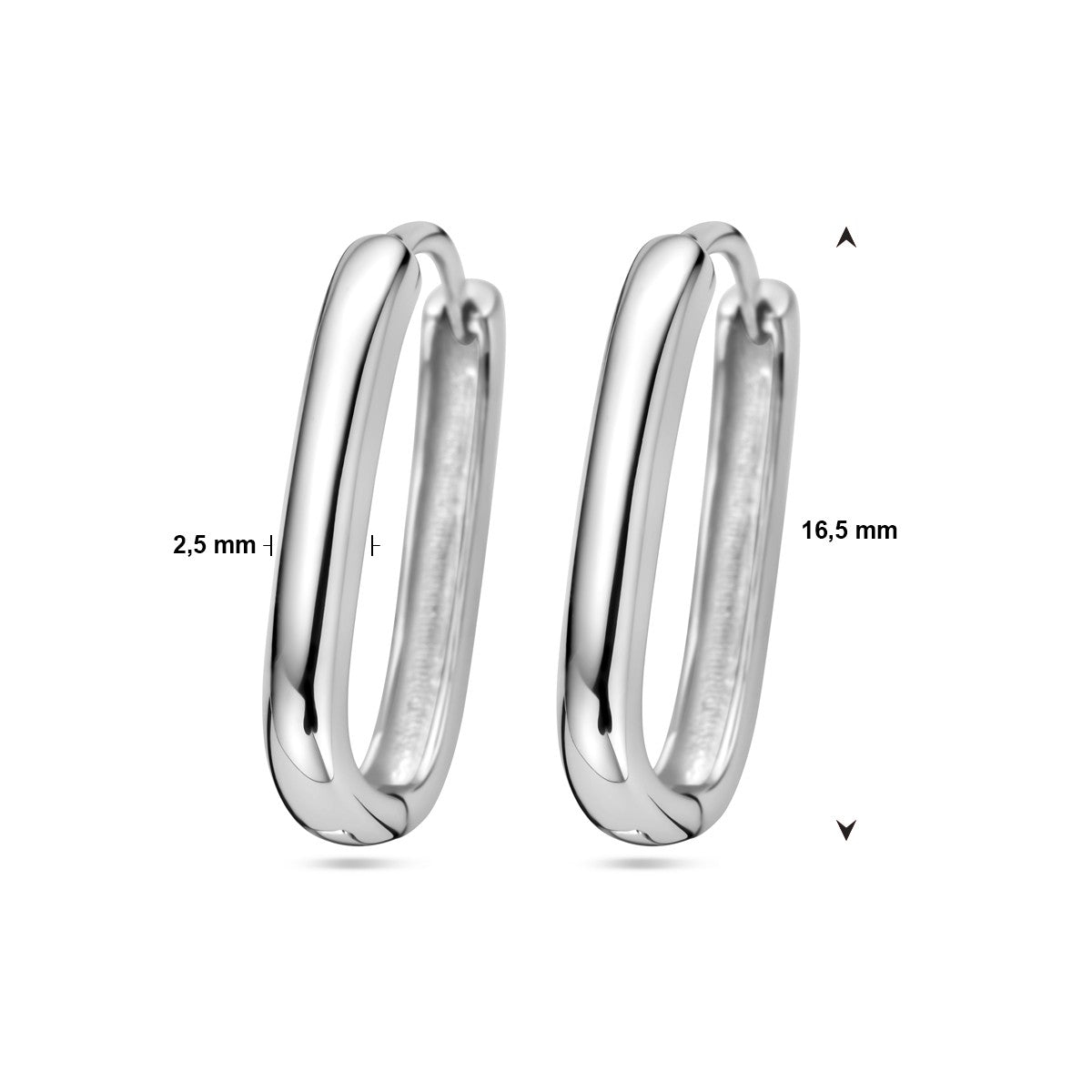 Zilver Gerhodineerd Klapoorringen Paperclip 1333188