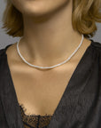 zilver gerhodineerd collier parel 4,0 mm 41 + 4 cm 1333191