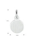 zilver gerhodineerd graveerhanger rond gediamanteerd 1333355