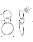 Zilver Gerhodineerd Oorhangers Rondjes 1333457