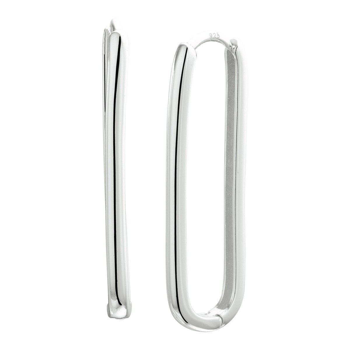 Zilver Gerhodineerd Klapoorringen Paperclip 1333518