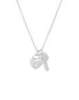 zilver gerhodineerd collier hart en sleutel 41 + 4 cm 1333529