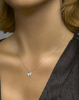 zilver gerhodineerd collier hart en sleutel 41 + 4 cm 1333529