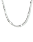 zilver gerhodineerd collier gourmette met tussenstuk 3,0 mm 40 + 4 cm 1333550