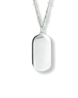 zilver gerhodineerd collier dog tag 40 - 42 - 44 cm 1333684