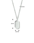 zilver gerhodineerd collier dog tag 40 - 42 - 44 cm 1333684