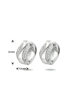 Zilver Gerhodineerd Klapoorringen Zirkonia 1333734