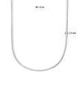 zilver gerhodineerd collier slang plat 1,7 mm 40 + 5 cm 1333850