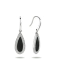 Zilver Gerhodineerd Oorhangers Franse Haak Onyx En Zirkonia 1333854