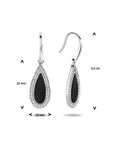 Zilver Gerhodineerd Oorhangers Franse Haak Onyx En Zirkonia 1333854