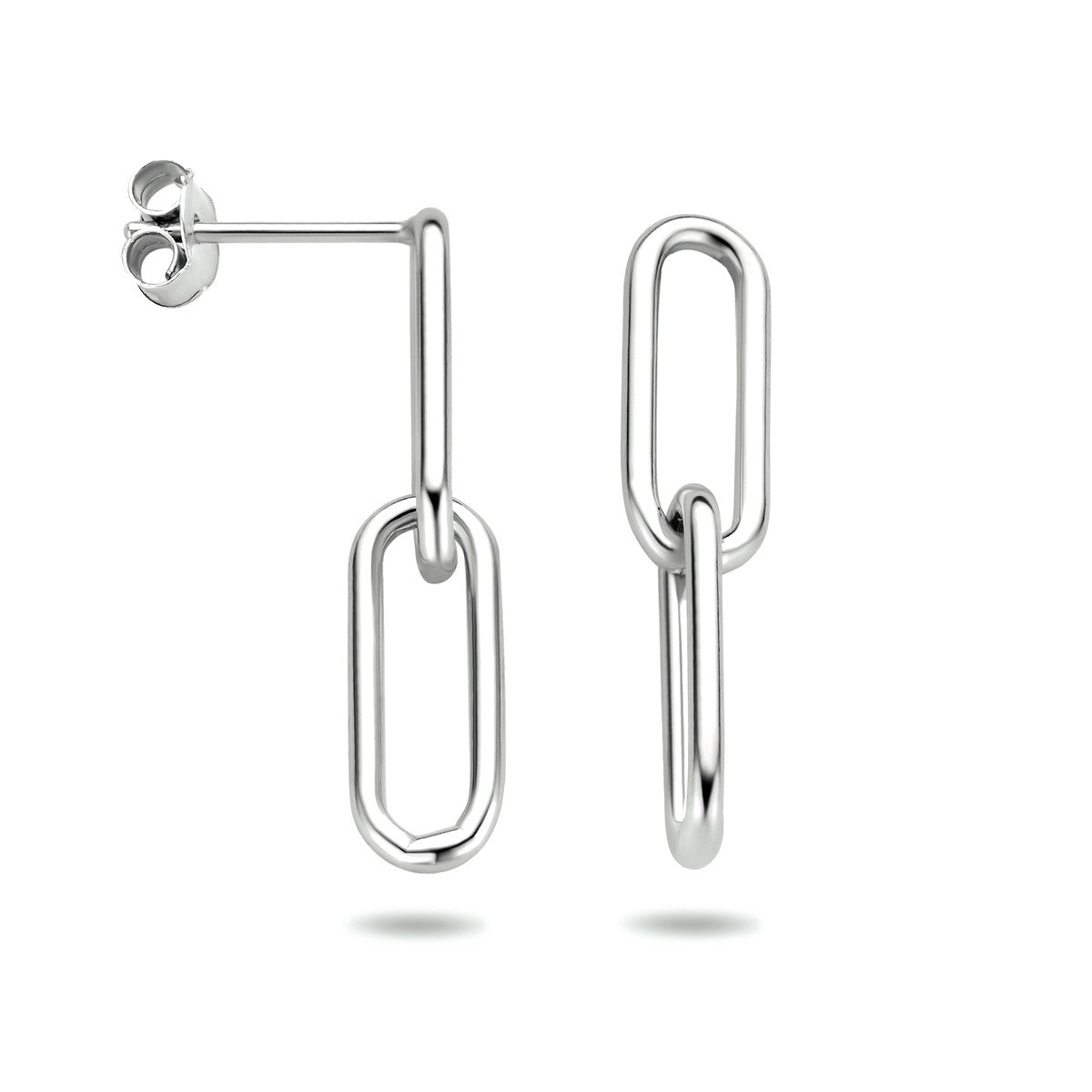 Zilver Gerhodineerd Oorhangers Paperclip 1333917