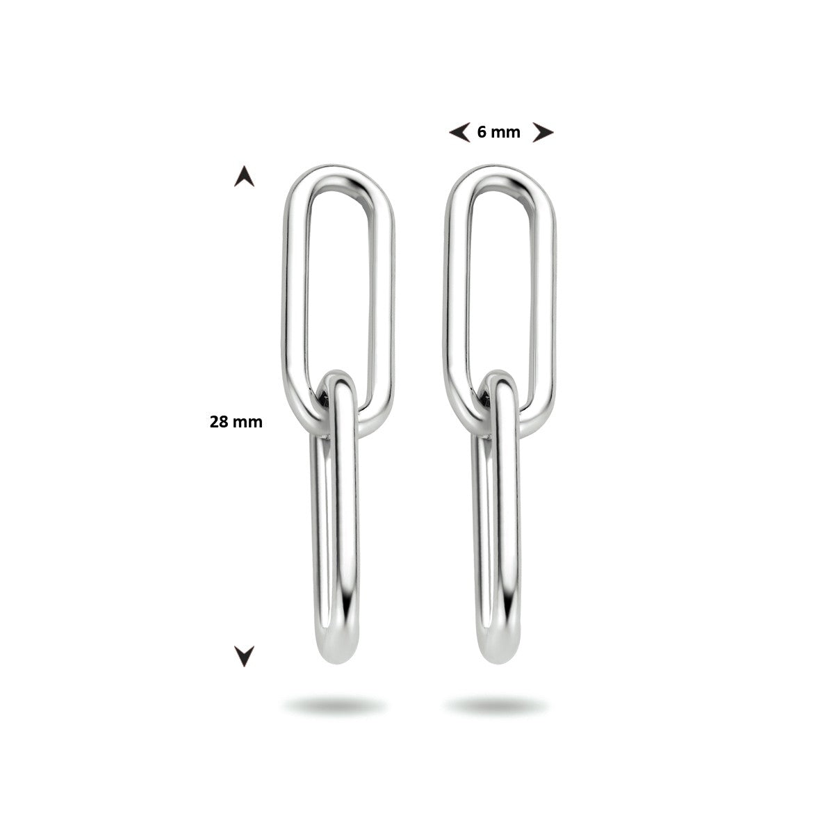 Zilver Gerhodineerd Oorhangers Paperclip 1333917