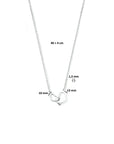 zilver gerhodineerd collier hartjes 40 + 4 cm 1333999