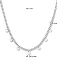 zilver gerhodineerd collier rondje 42 + 3 cm 1334099