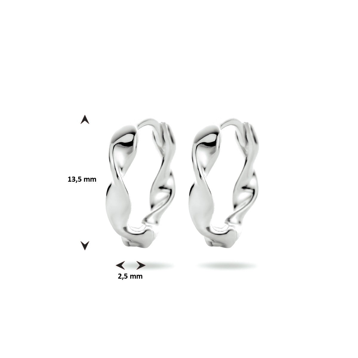 Zilver Gerhodineerd Klapoorringen Gedraaid 1334141