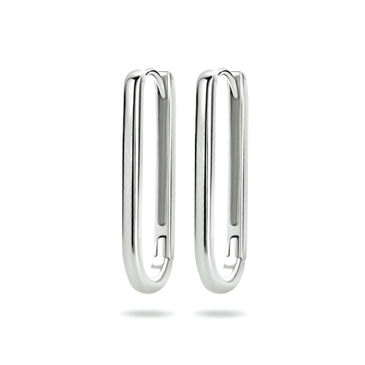 Zilver Gerhodineerd Klapoorringen Paperclip 1334219