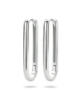 Zilver Gerhodineerd Klapoorringen Paperclip 1334219