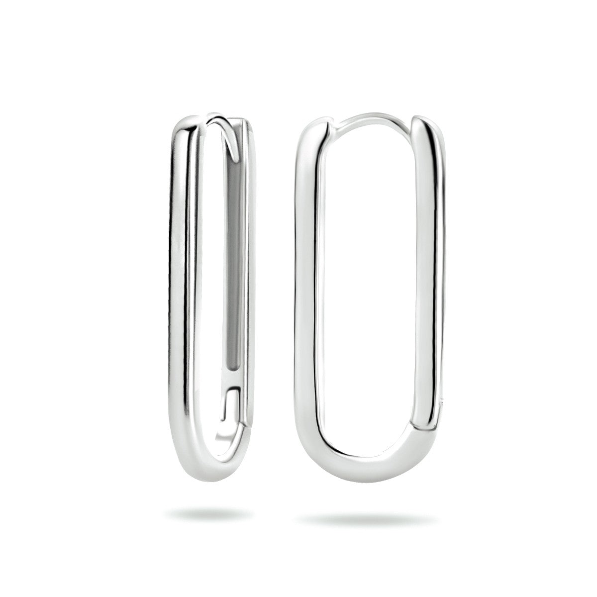 Zilver Gerhodineerd Klapoorringen Paperclip 1334219