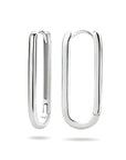 Zilver Gerhodineerd Klapoorringen Paperclip 1334219