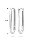 Zilver Gerhodineerd Klapoorringen Paperclip 1334219