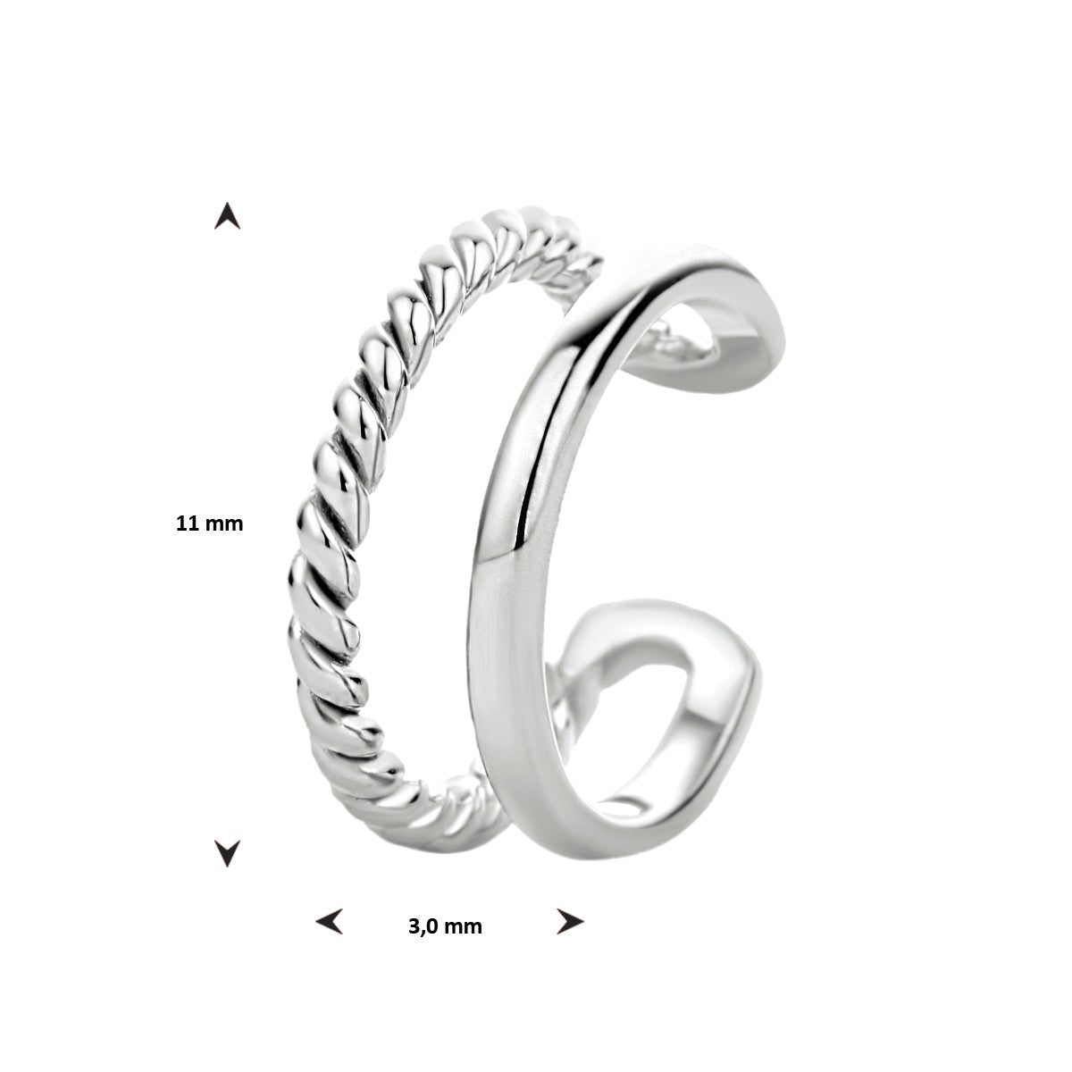 Zilver Gerhodineerd Earcuff 1334220