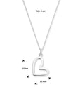 zilver gerhodineerd collier hart 41 + 4 cm 1334301