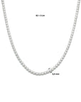 zilver gerhodineerd collier zirkonia 3,1 mm 42 + 3 cm 1334312