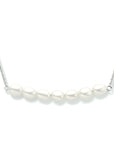 zilver gerhodineerd collier parel 42 + 3 cm 1334316