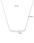 zilver gerhodineerd collier parel 42 + 3 cm 1334316