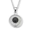 zilver gerhodineerd collier onyx 41 + 4 cm 1334351