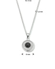 zilver gerhodineerd collier onyx 41 + 4 cm 1334351