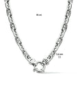 zilver gerhodineerd collier marine 7,6 mm 45 cm met groot springslot 1334428