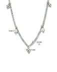 zilver gerhodineerd collier parels 40 cm 1334443