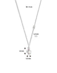 zilver gerhodineerd collier rozenkwarts en zirkonia 40 + 4 cm 1334695