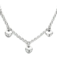 zilver gerhodineerd collier hartjes 40 + 4 cm 1334751