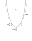 zilver gerhodineerd collier veren 40 + 4 cm 1334766