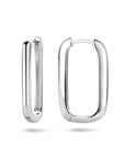 Zilver Gerhodineerd Klapoorringen Paperclip 1334796