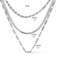 zilver gerhodineerd multi-collier 2,8 mm 40 cm 1334884