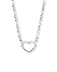 zilver gerhodineerd collier hartje 40 + 5 cm 1334893